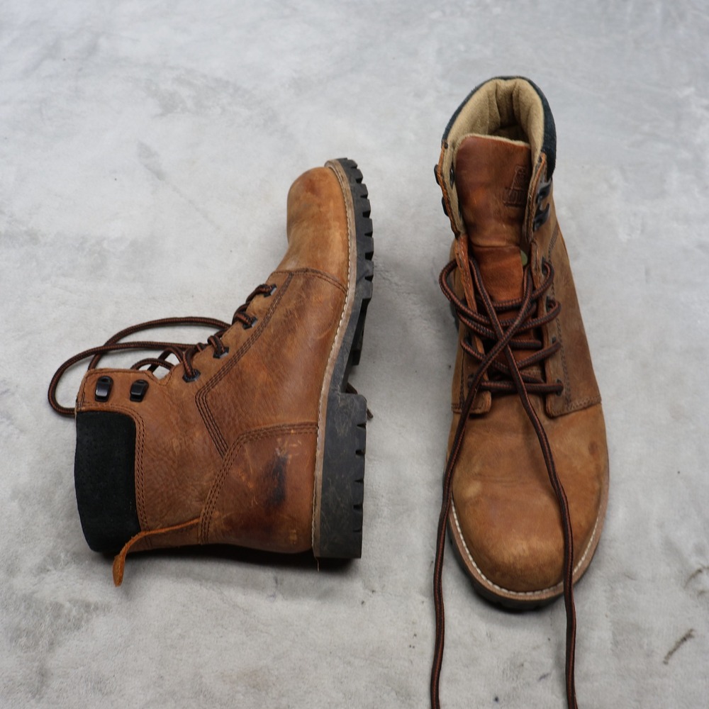 Kodiak Mens 9 Work Boots Brown Thomson Waterproof Leather Rugged Slip Resistant
